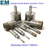 Straight shank glass sintered diamond core drill bits Diameter:4~130MM. Shank diameter 10mm.