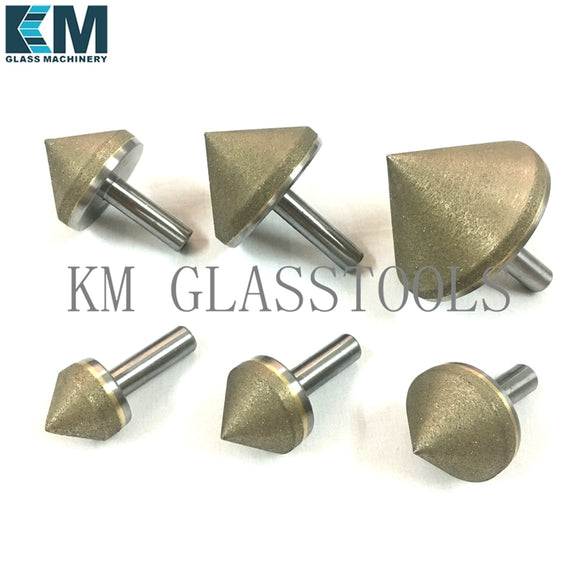 Diameter 10mm~80mm,Straight shank Diamond countersink complete cone for glass arrissing.