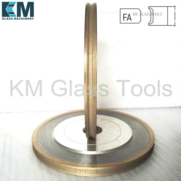 Diameter 150x22xFA3/4/5/6/8/10/15mm Peripheral Diamond wheel Flat edge with arris,Grinding wheel For Shape Glass Edging Machine,1DD6V